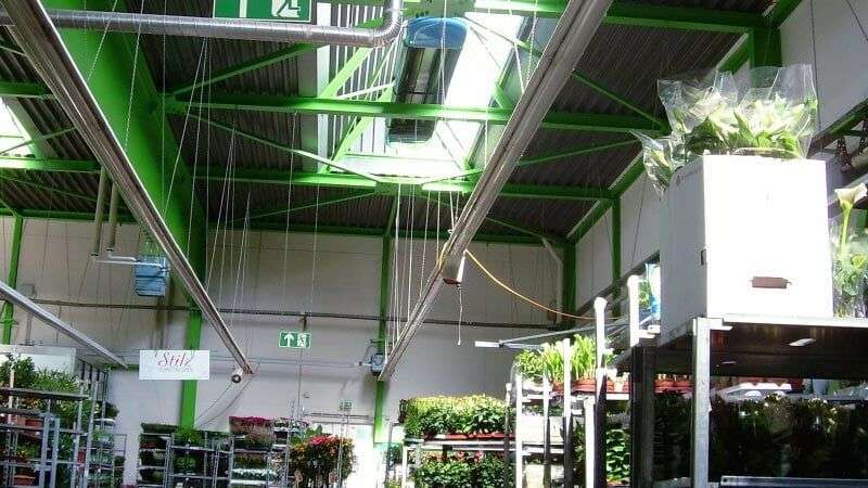Fachmarkt für Pflanzen mit OPTIMA plus Dunkelstrahler von KÜBLER,