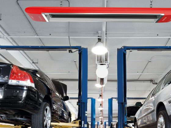 KFZ- Werkstatt mit MAXIMA Hallenheizung von KÜBLER