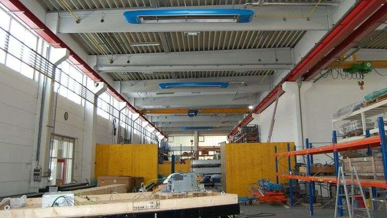 Anwendungsbeispiel von KÜBLERs Hallenheizungssystemen im Produktionsbereich