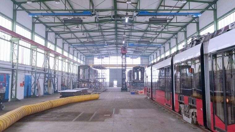 Zugwerkstatt beheizt durch OPTIMA plus Geräten von KÜBLER