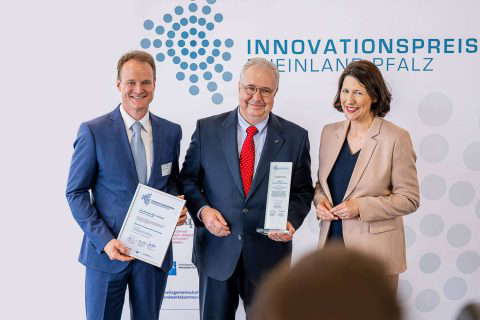 Winners with innovation award and certificate
