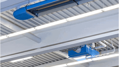 Industrial hall Ceiling structure and lighting