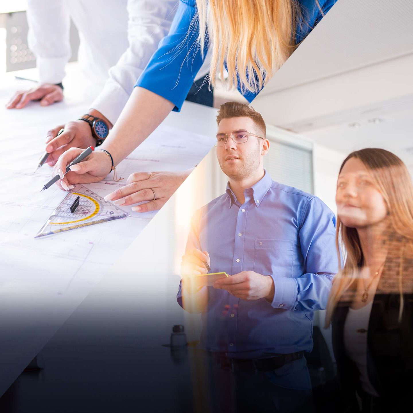 Mennesker i teamarbeid og planlegging