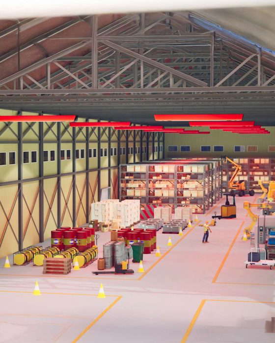 Erittäin yksityiskohtainen kuva varastosta