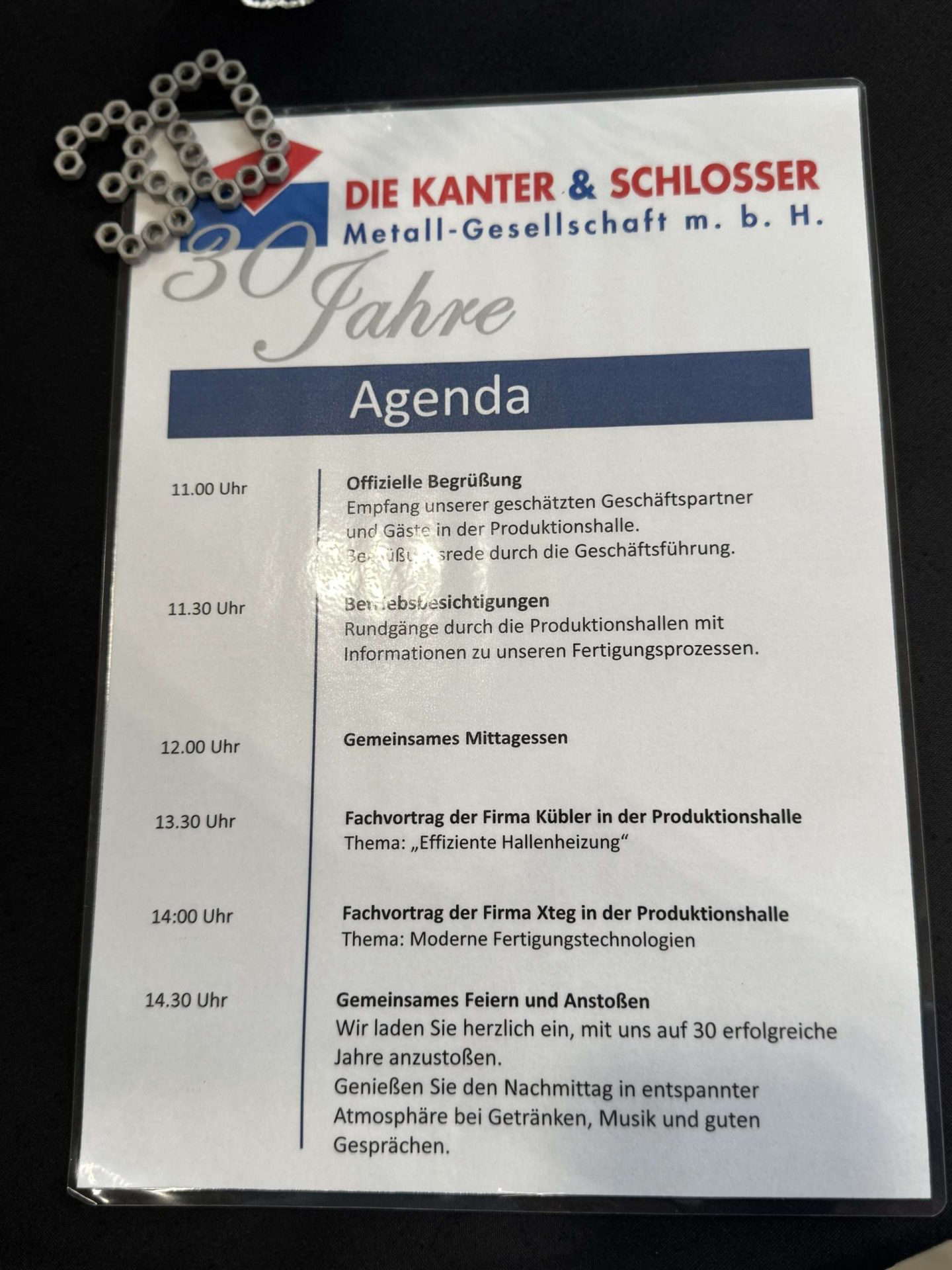 Программа празднования юбилея металлургической компании