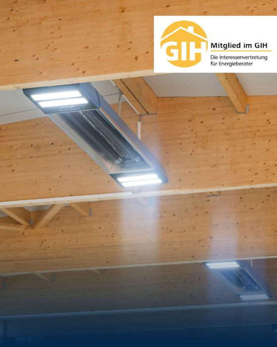 Ilmastointi puukattoon, jossa on GIH-logo