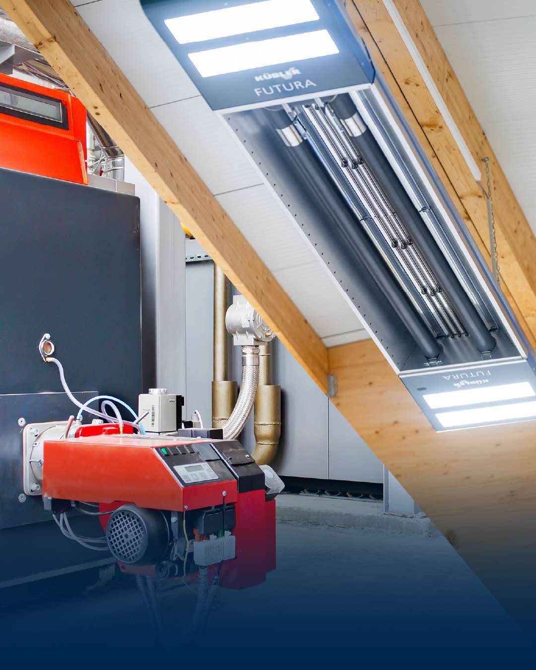 Система отопления в лофте с современным оборудованием