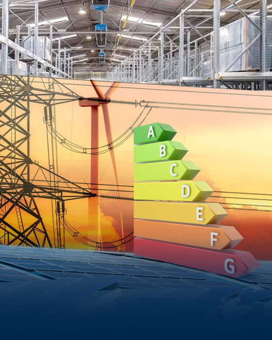 Energieeffizienz, Industrie und erneuerbare Energien Illustration
