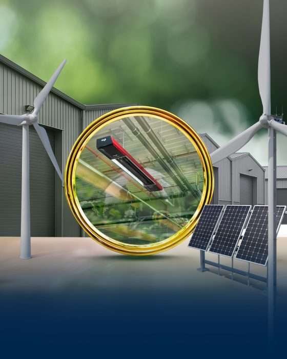 Erneuerbare Energie mit Windrädern und Solarpaneelen